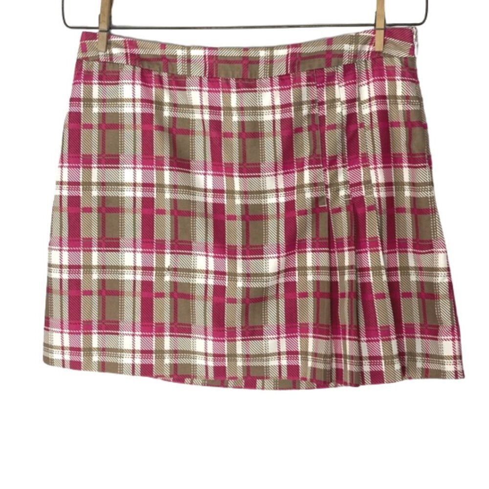 Izod Plaid Pleated Golf Skort Women's 8